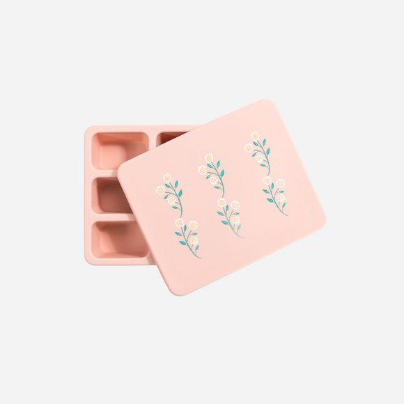 Austin Baby Co - Silicone Bento Box - Wildflower / Ripe Peach