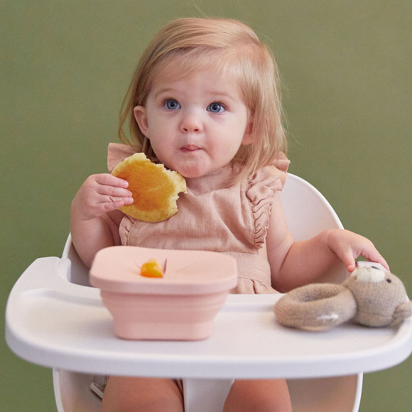 Austin Baby Co - Silicone Collapsible Snack Bowl - Wildflower / Ripe Peach