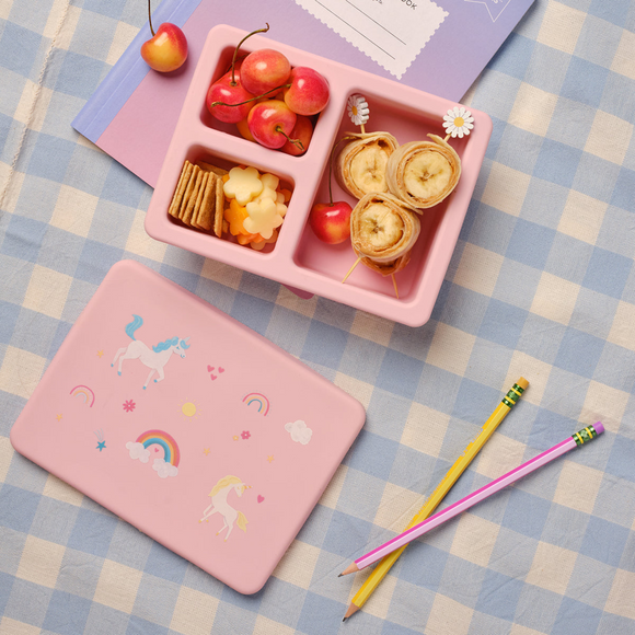 Austin Baby Co - Silicone Mini Bento Box - Unicorn / Bubblegum Pink