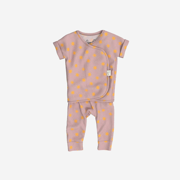 Bonsie Skin to Skin Babywear -  Footless Short Sleeve - Galaxy Gleam