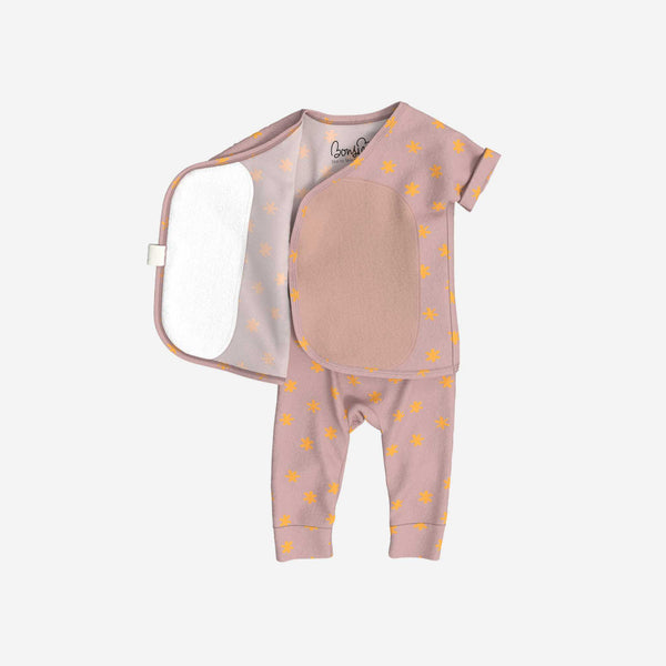 Bonsie Skin to Skin Babywear -  Footless Short Sleeve - Galaxy Gleam