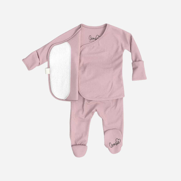 Bonsie Skin to Skin Babywear - Skin to Skin Footie - Peony 