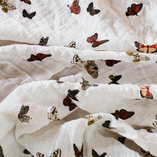 Clementine Kids - Butterfly Migration Cotton Muslin Swaddle