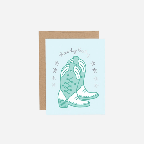 Callie Danielle - Howdy Baby Western Blue Greeting Card