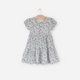 City Mouse Studio - Puff Sleeve Henley Dress- Calico Floral- Robin's Egg