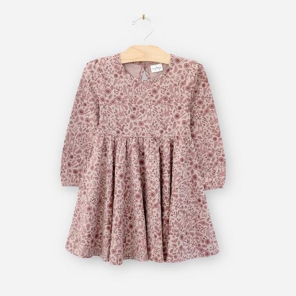 City Mouse Studio - Twirl Dress - Fox Floral Dusty Rose