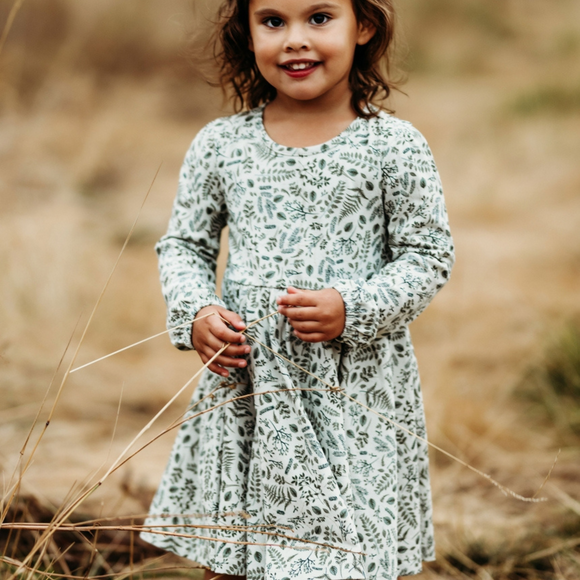 City Mouse Studio - Twirl Dress - Loden Sprigs