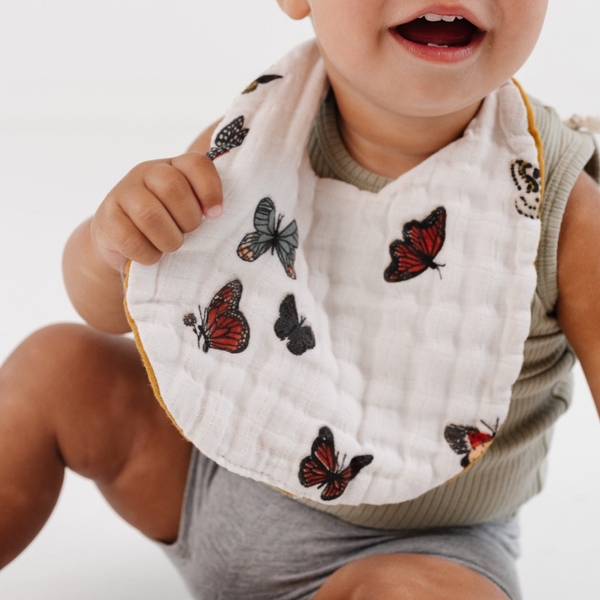 Clementine Kids - Cotton Muslin Bib - Butterfly