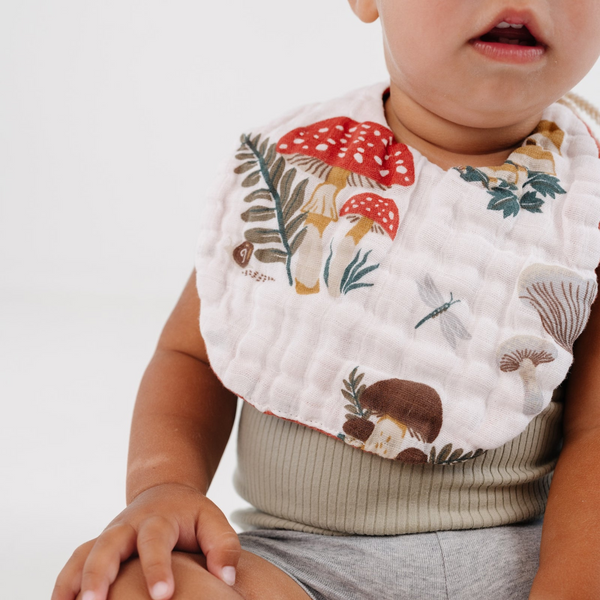 Clementine Kids - Cotton Muslin Bib - Mushroom