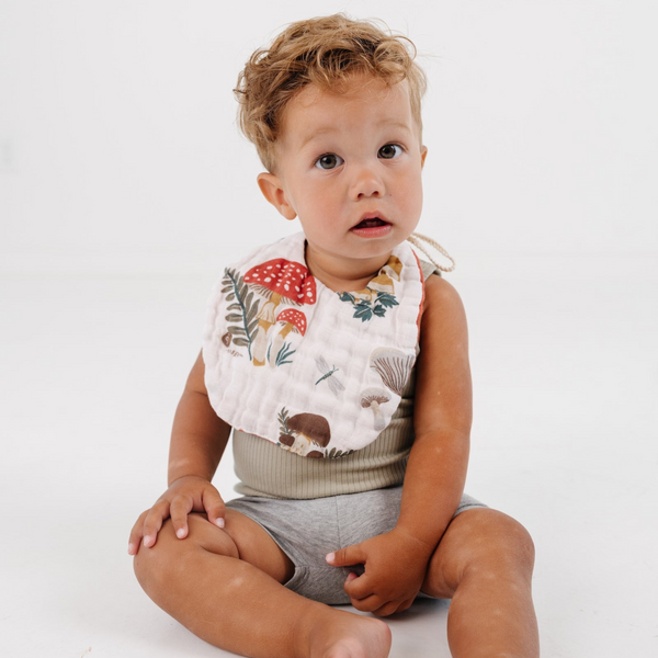 Clementine Kids - Cotton Muslin Bib - Mushroom