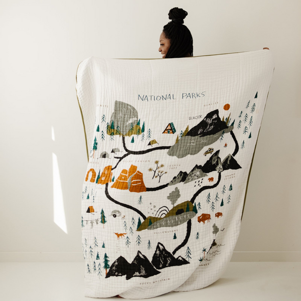 Clementine Kids - Large National Parks Cotton Muslin Throw Blanket