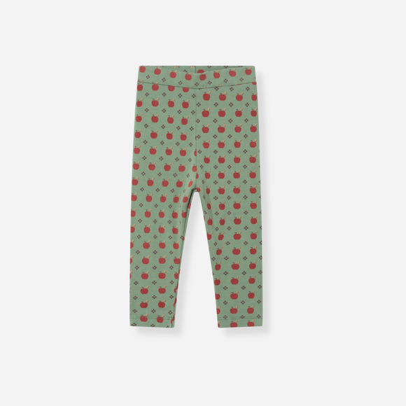 Coco Au Lait - 100% Organic Cotton Jersey Leggings - Apples