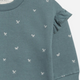 Colored Organics - Abbey Fleece Ruffle Sleeve Pullover- Bow/Teal