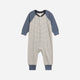 Colored Organics - Brix Henley Romper - Summit Stripe Denim