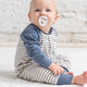 Colored Organics - Brix Henley Romper - Summit Stripe Denim
