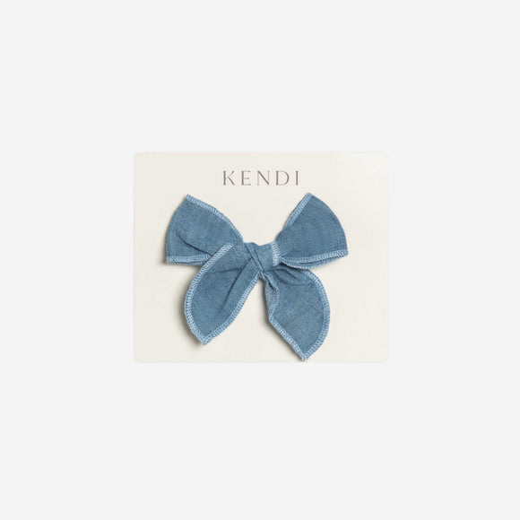 Colored Organics - Chambray Bow Clip
