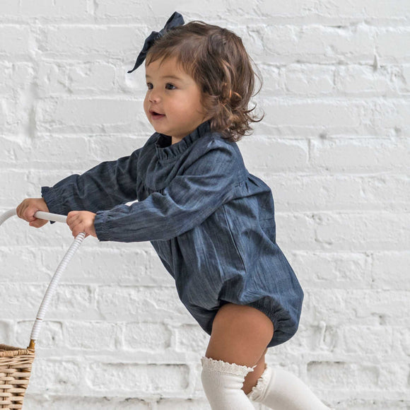 Colored Organics - Chantal Chambray Ruffle Romper
