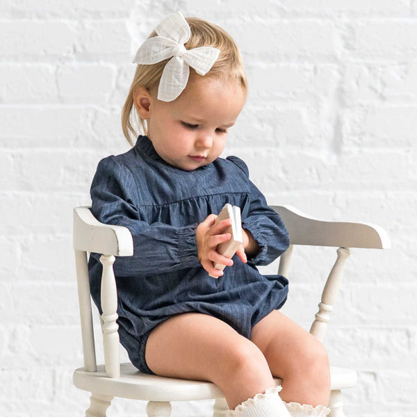 Colored Organics - Chantal Chambray Ruffle Romper