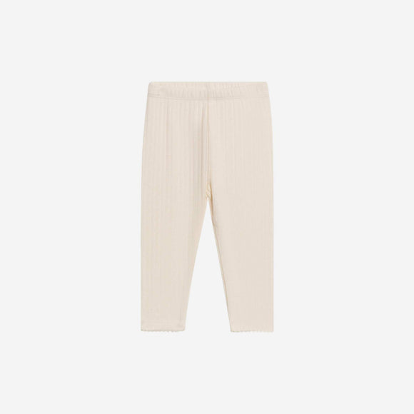 Colored Organics - Gina Brushed Back Pointelle Leggings - Ivory