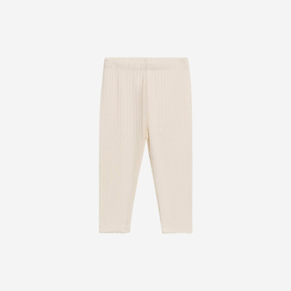 Colored Organics - Gina Brushed Back Pointelle Leggings - Ivory