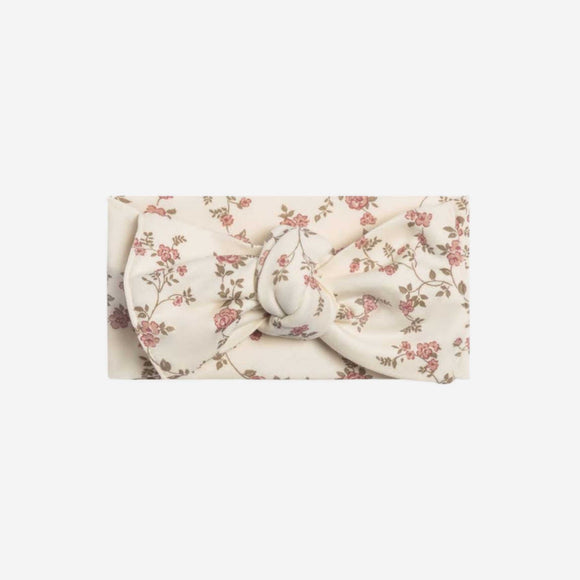 Colored Organics - Hattie Bow Wrap - Agnes Floral / Raspberry + Mauve