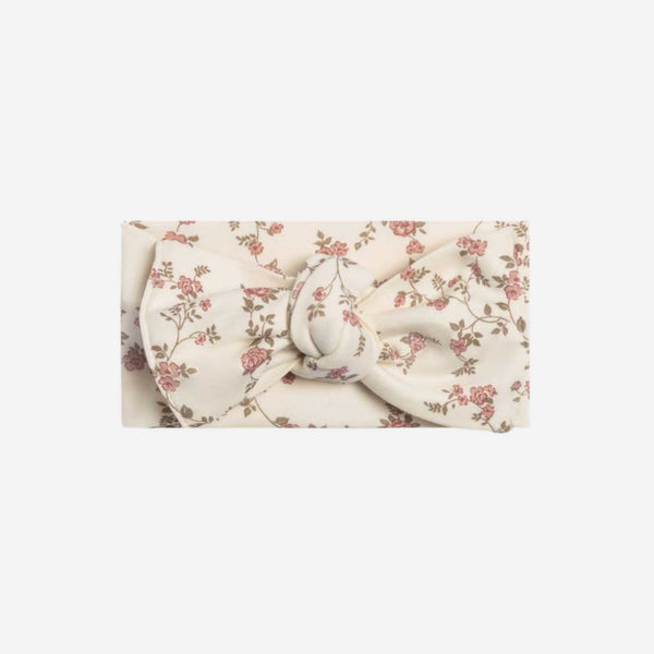 Colored Organics - Hattie Bow Wrap - Agnes Floral / Raspberry + Mauve