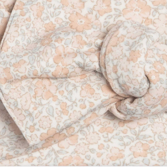 Colored Organics - Hattie Bow Wrap - Belmont Floral / Shell + Powder