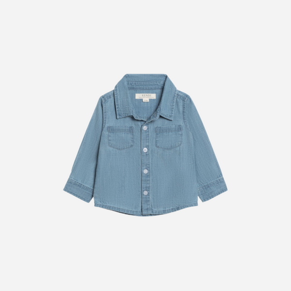 Colored Organics - Hayes Chambray Long Sleeve Collared Shirt