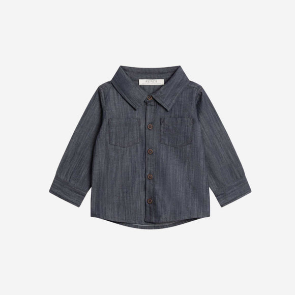 Colored Organics - Hayes Chambray Long Sleeve Collared Shirt