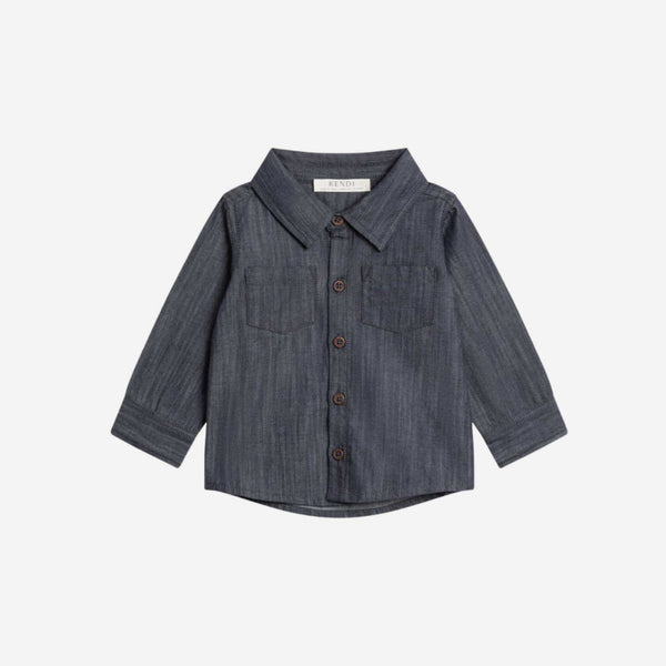 Colored Organics - Hayes Chambray Long Sleeve Collared Shirt