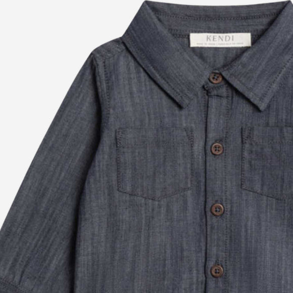Colored Organics - Hayes Chambray Long Sleeve Collared Shirt