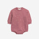 Colored Organics - Jamie Fleece Bubble Romper - Hearts / Raspberry