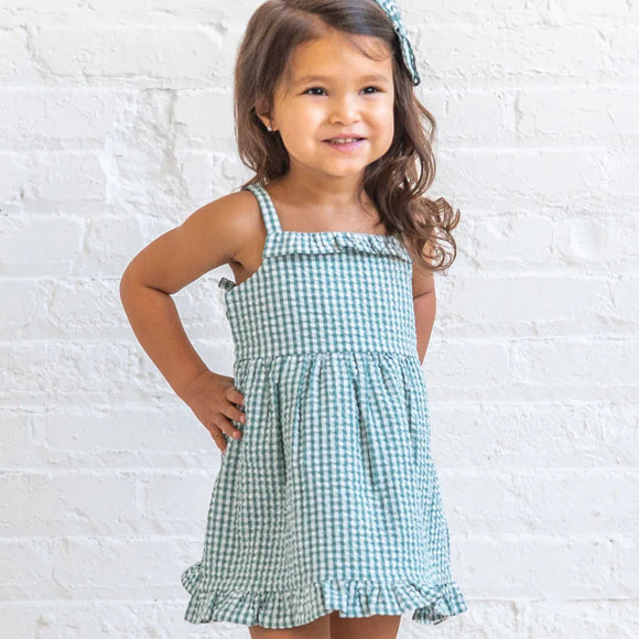 Colored Organics - Juliette Seersucker Tank Dress - Laguna Gingham