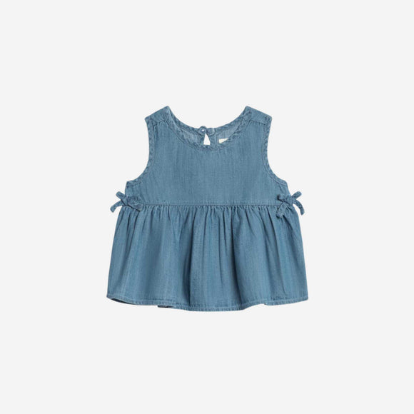 Colored Organics - Lana Chambray Ruffle and Bow Tank