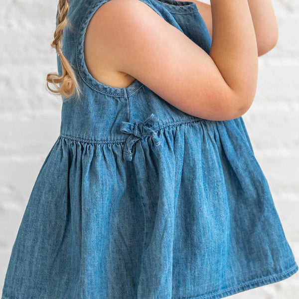 Colored Organics - Lana Chambray Ruffle and Bow Tank