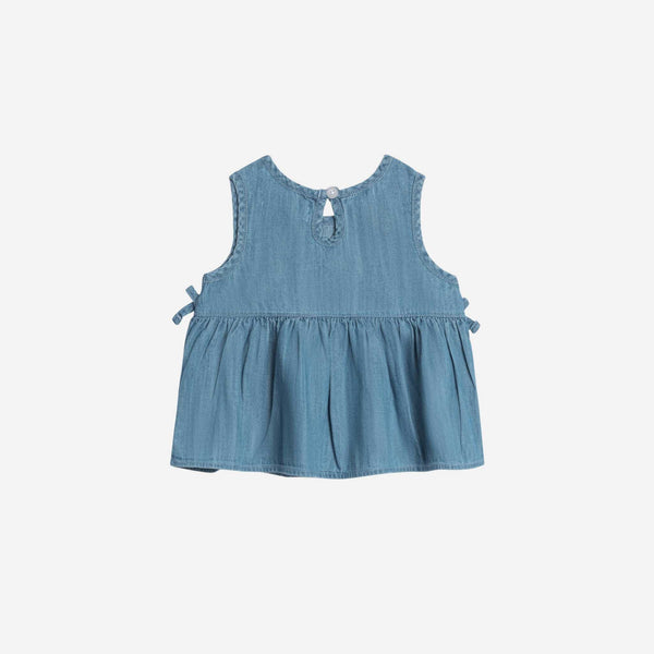 Colored Organics - Lana Chambray Ruffle and Bow Tank