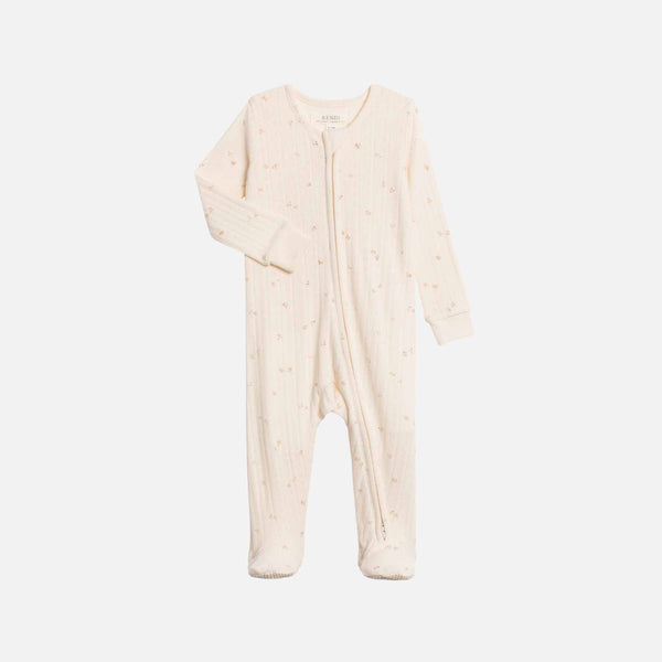 Colored Organics - Maya Pointelle Footed Zip Sleeper - Loren Floral