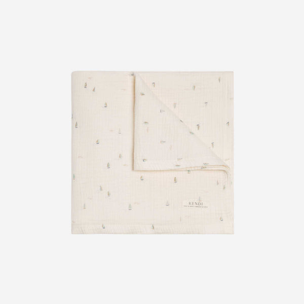 Colored Organics - Muslin Swaddle Blanket - Marina / Sea + Dune