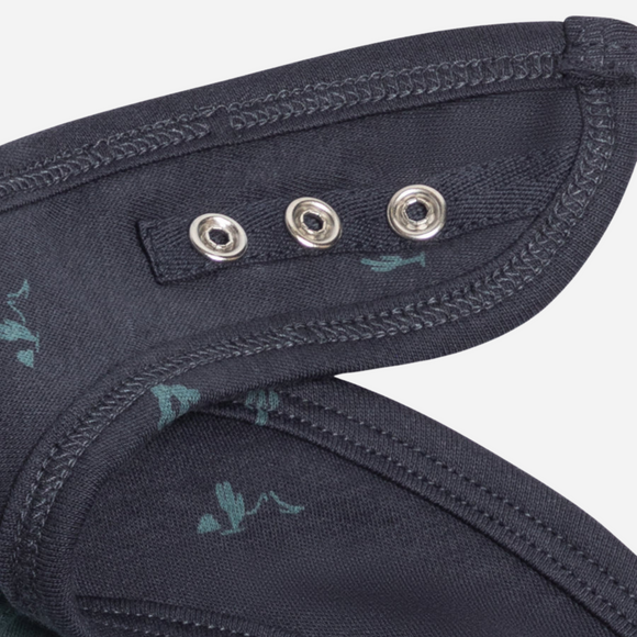 Colored Organics - Organic 2-Pack Cotton Bibs - Square Dot + Cactus Navy