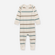 Colored Organics - Organic Baby Aspen Romper - Max Stripe / Teal + Taupe