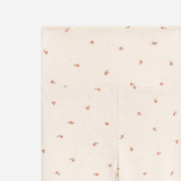 Colored Organics - Organic Baby Chloe Pointelle Footed Pant - Rosa Floral