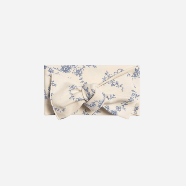 Colored Organics - Organic Baby Hattie Knot Bow Wrap - Serena Floral / Rain