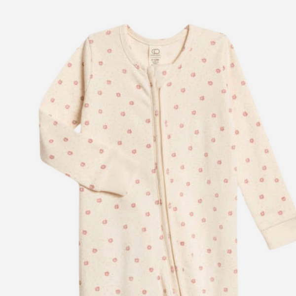 Colored Organics - Organic Baby Peyton Footed Sleeper - Carla Floral / Punch