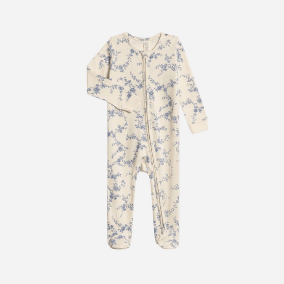 Colored Organics - Organic Baby Peyton Footed Sleeper - Serena Floral / Rain