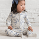 Colored Organics - Organic Baby Peyton Footed Sleeper - Serena Floral / Rain
