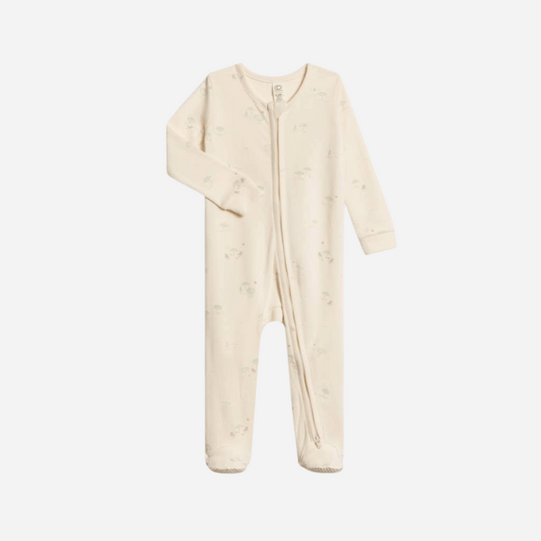 Colored Organics - Organic Baby Peyton Footed Sleeper - Umbrella / Oat