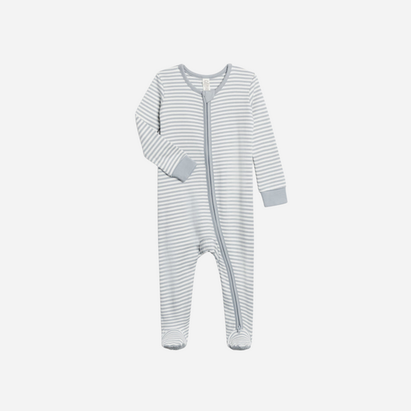 Colored Organics - Organic Baby Peyton Zipper Sleeper - Mist Stripe