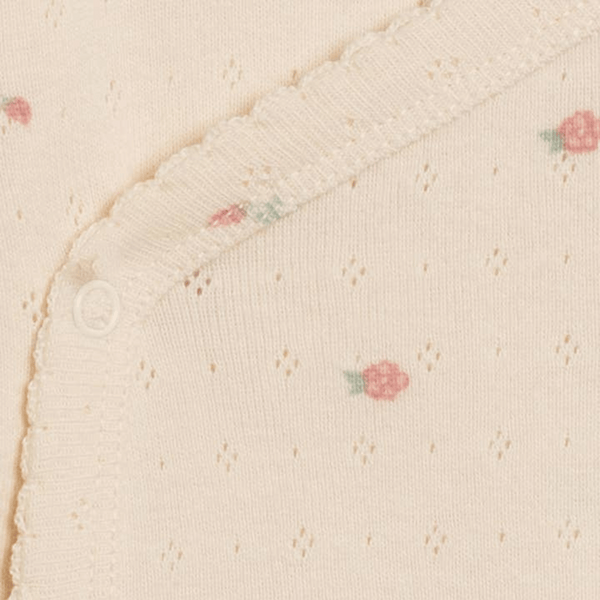 Colored Organics - Organic Baby Rose Pointelle Kimono Bodysuit - Pia Floral