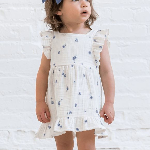 Colored Organics - Organic Baby & Kids Jane Muslin Dress - Elena Floral / Lilla
