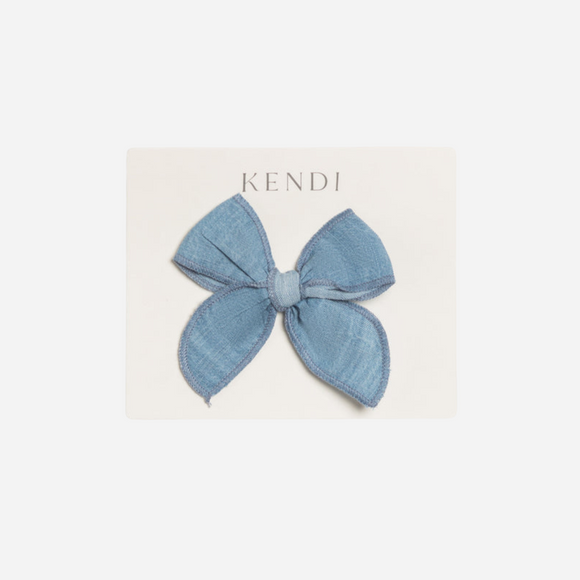 Colored Organics - Organic Chambray Bow Clip